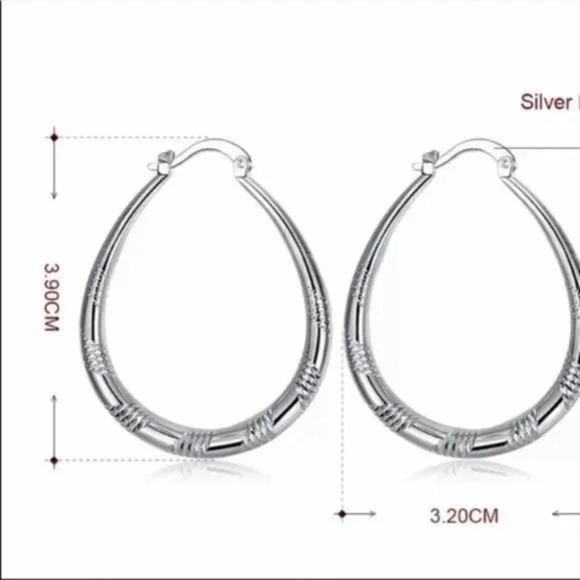 NEW 925 STERLING SILVER HOOP EARRINGS, BEAUTIFUL EARRINGS, CUTE EARRINGS. - Picture 4 of 6